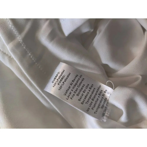 TCEC White Romper Ruffle One Shoulder Cap Short Sleeve V-Neck Size S - Picture 7 of 8